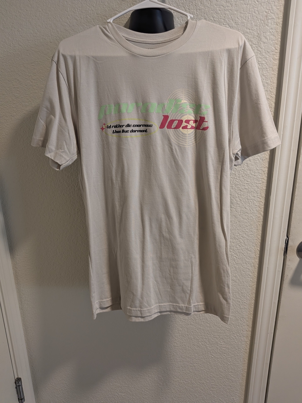 Paradise Lost Graphic T-Shirt Men's Medium NWOT Streetwear Beige